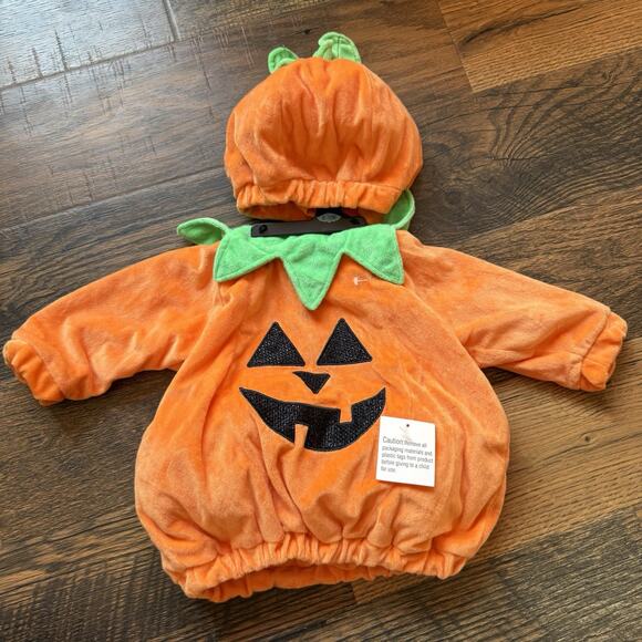 Hyde & Eek! Infant Pumpkin Halloween Costume Baby Outfit w/ Hat Jack O Lantern - Picture 1 of 2